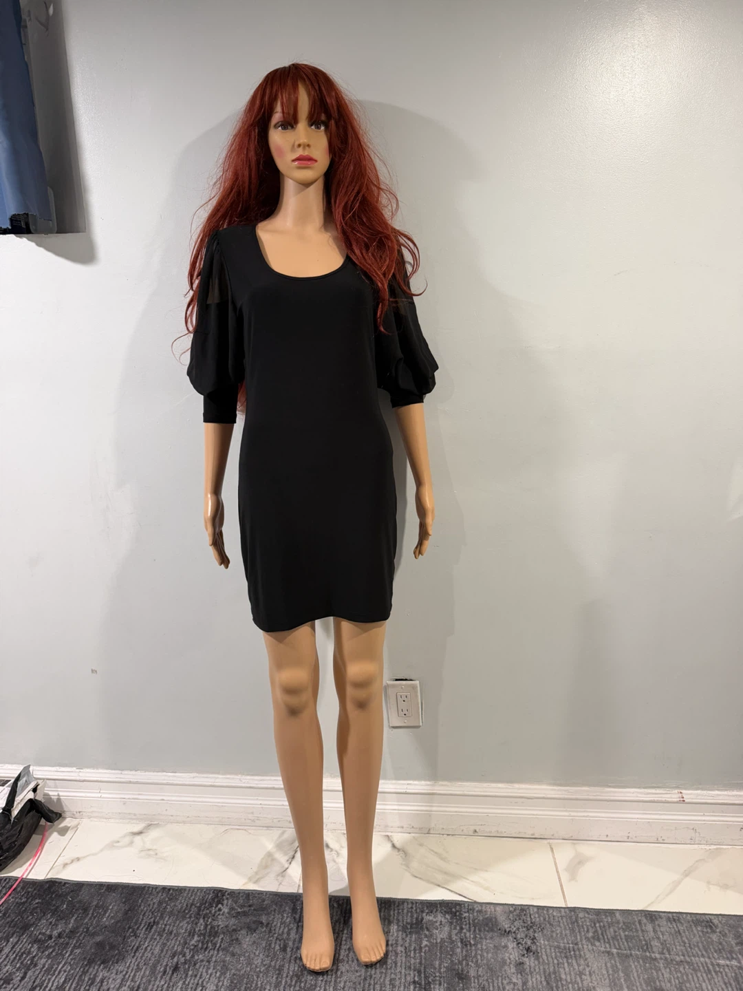 Symphony Black Puff Sleeve Dress