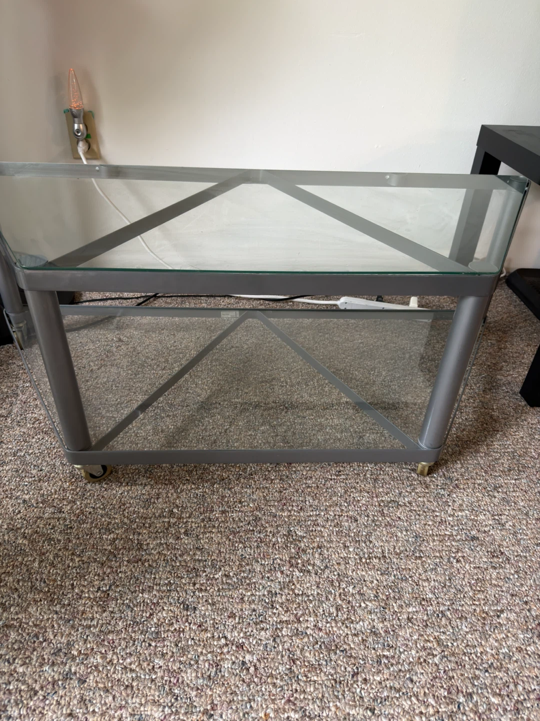 Glass and Metal TV Stand