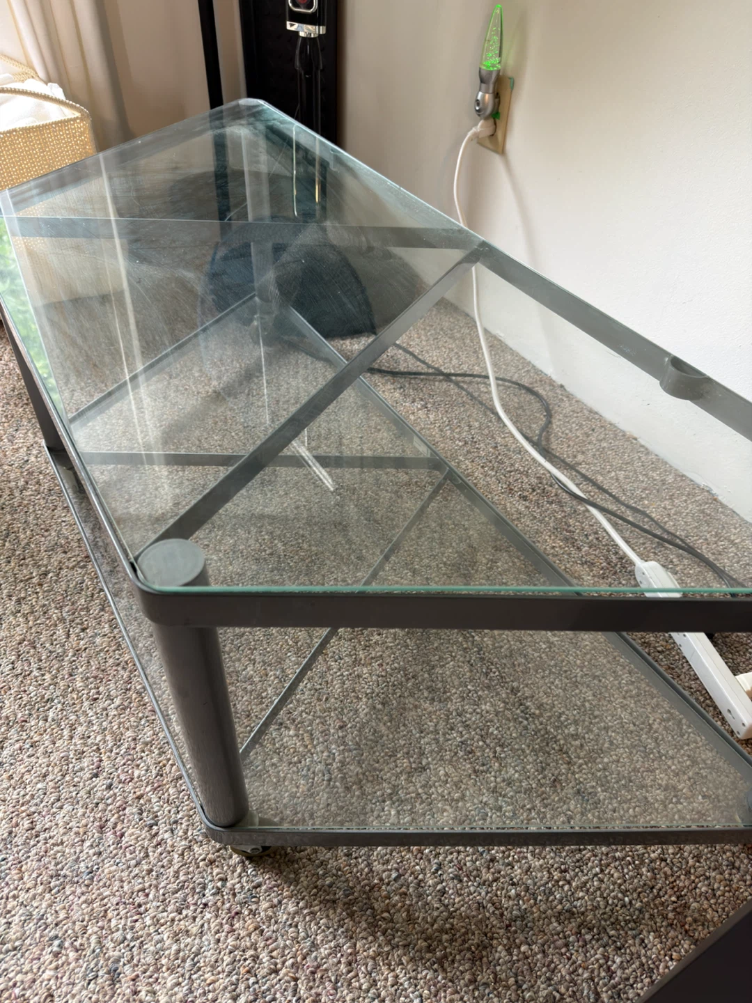 Glass and Metal TV Stand - photo 2
