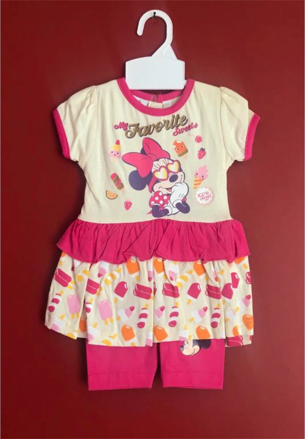 NEW Disney Baby Girls Tunic & Shorts Set  100% Cotton – 2-3M - photo 3