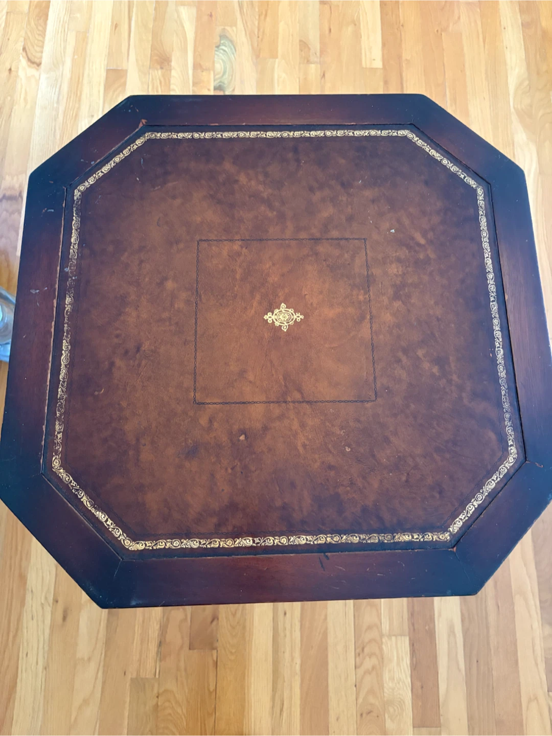 Vintage Octagonal Side Table with Drawer - photo 2