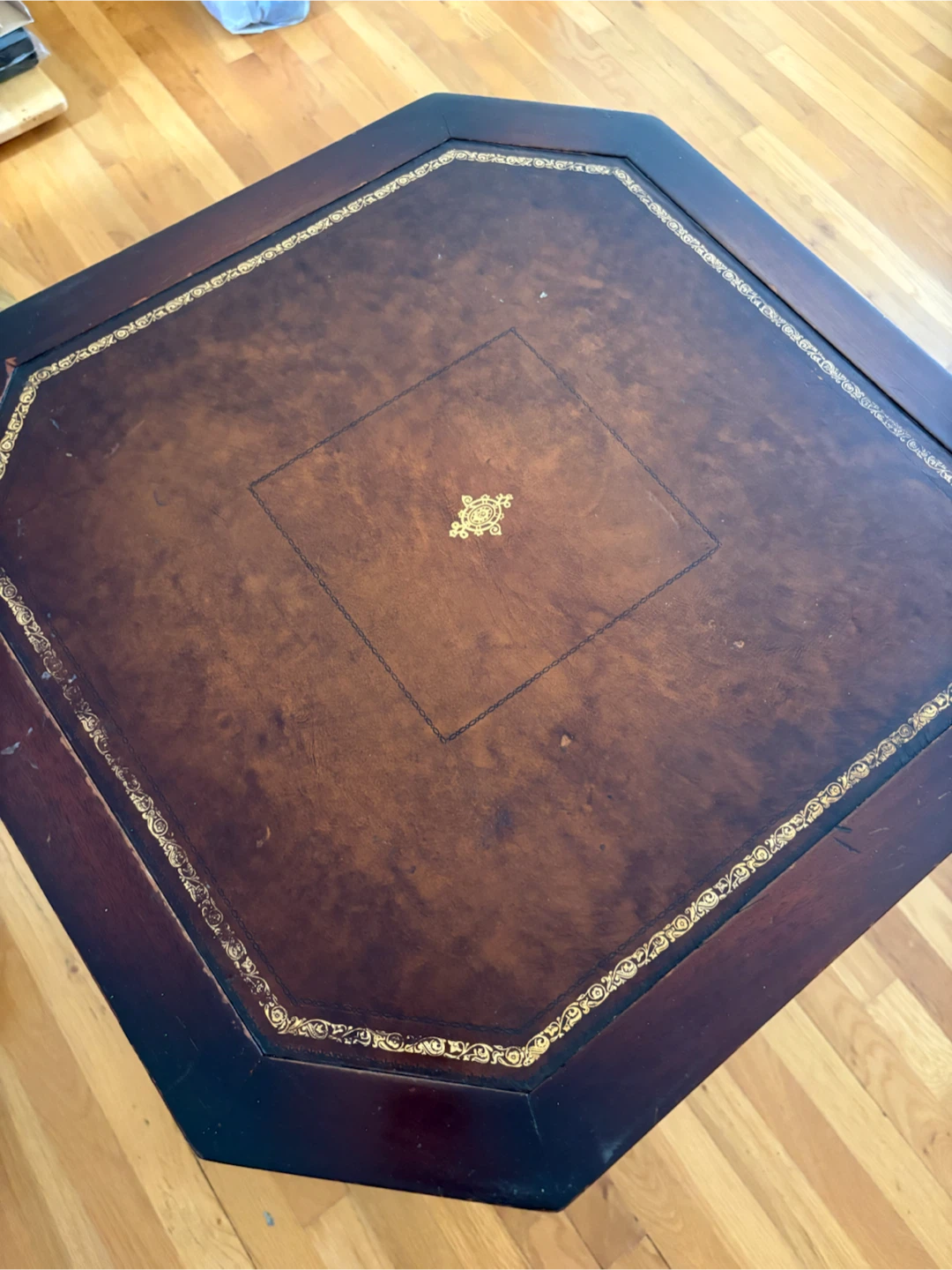 Vintage Octagonal Side Table with Drawer - photo 3