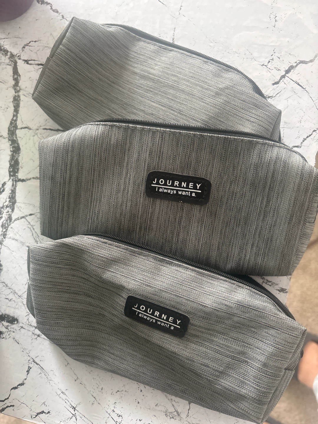 JOURNEY Grey Pencil Cases (Set of 3)
