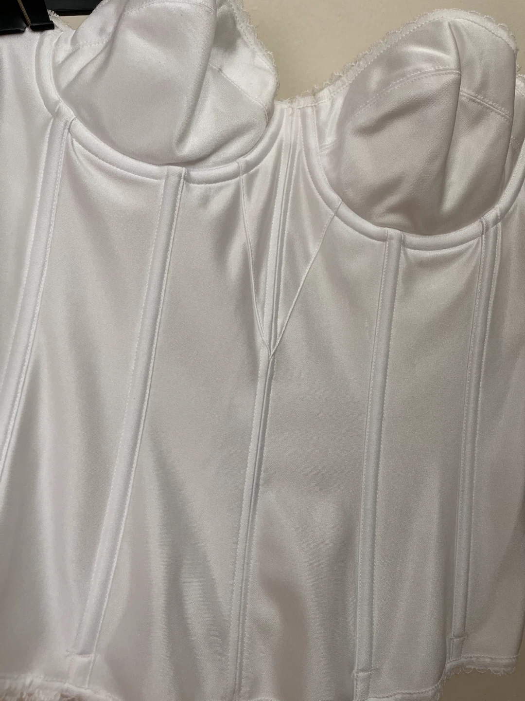 White Corset Top with Lace Trim - photo 3