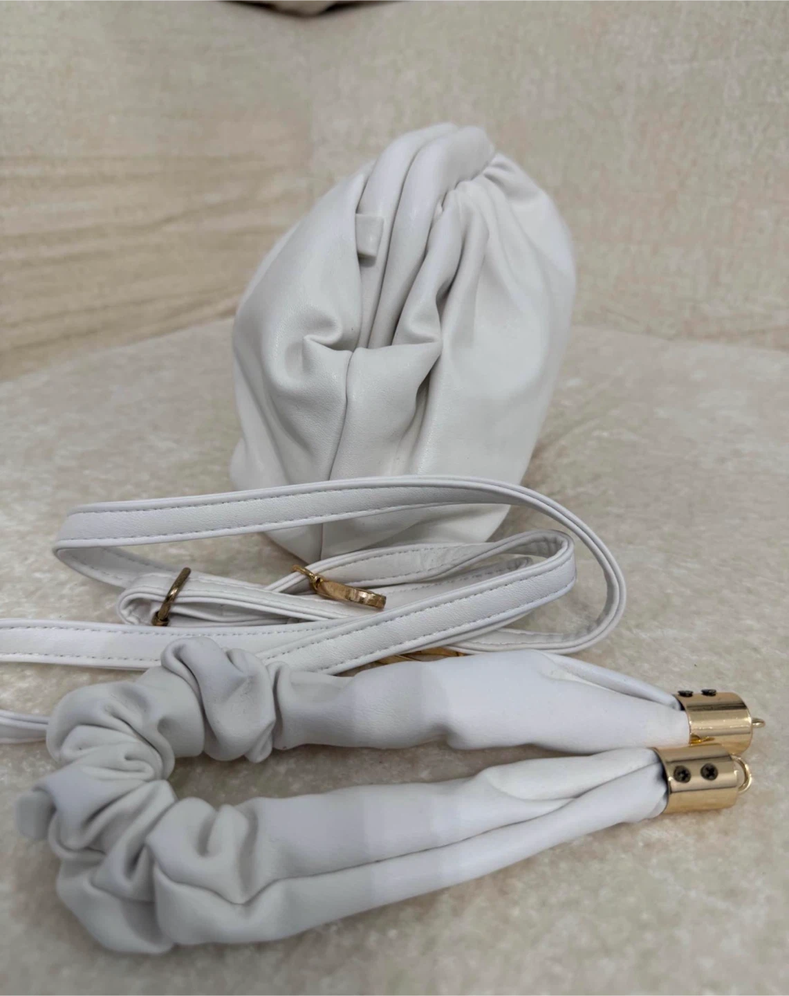 White Clutch Handbag with Strap - photo 2