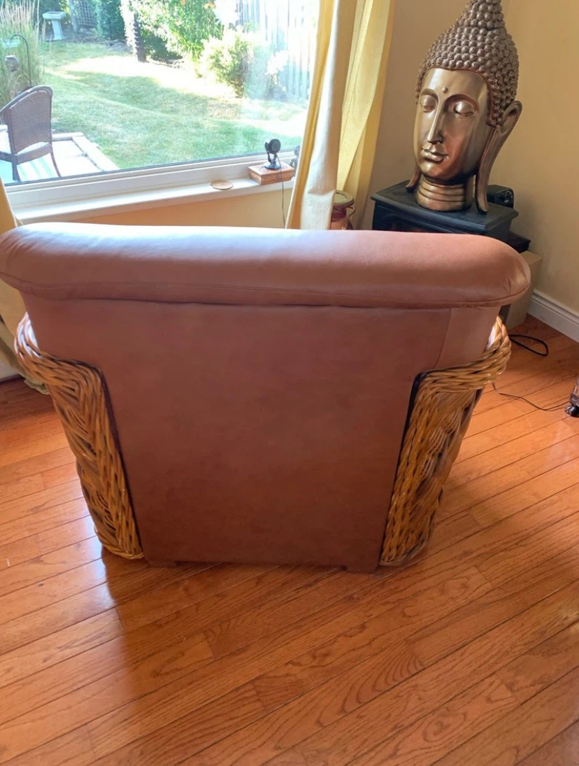 Wicker leather chair - photo 2