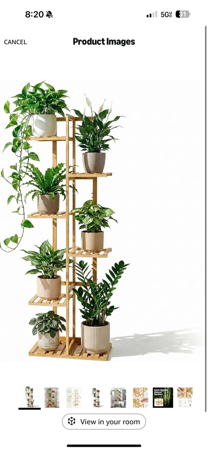 Natural Bamboo 5-Tier Corner Plant Stand - photo 2