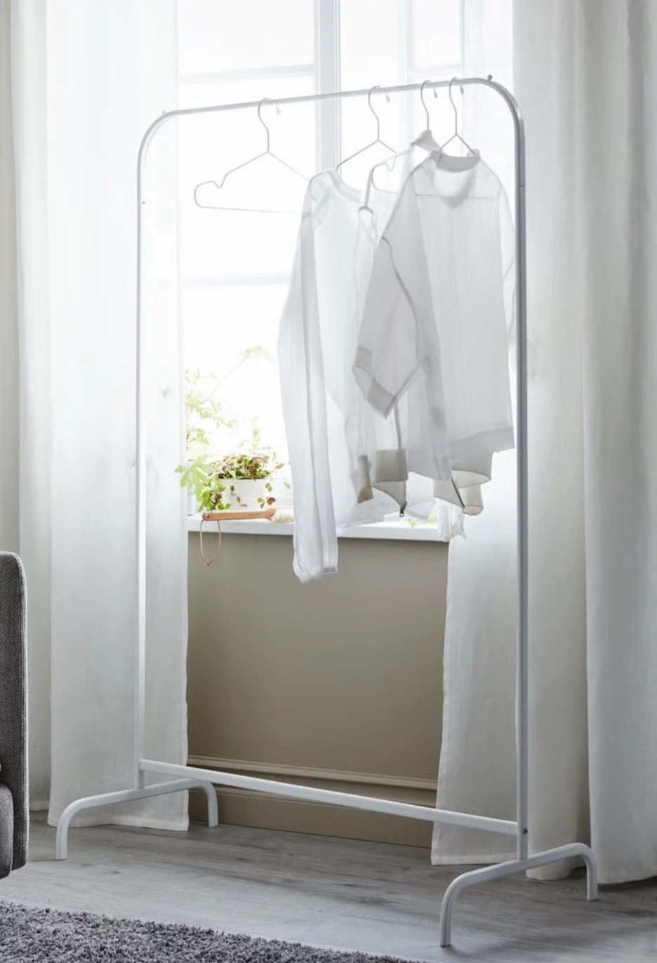 2-White Clothing Rack - 99cm Wide - photo 3