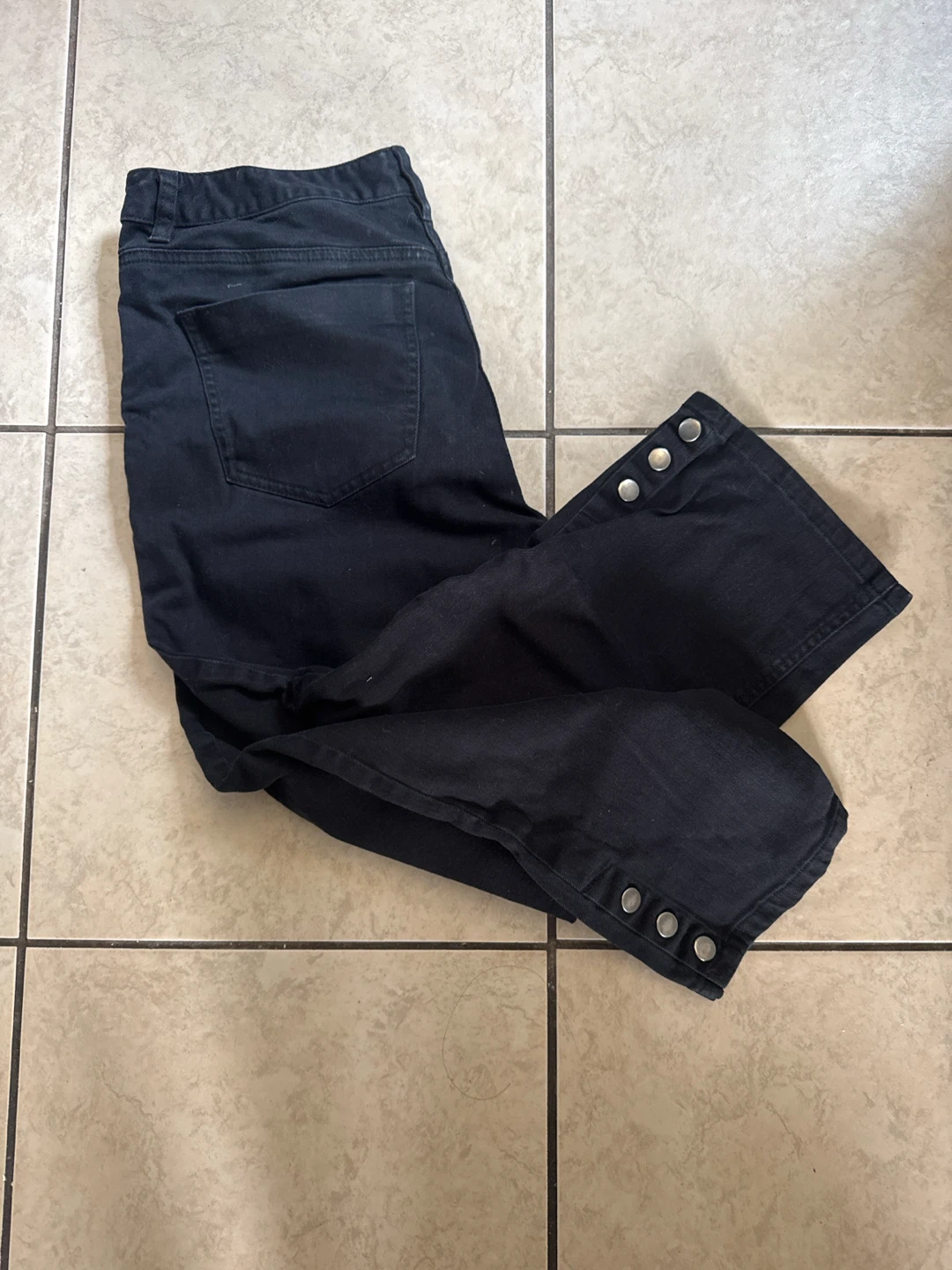 Black Button Hem Pants - photo 4