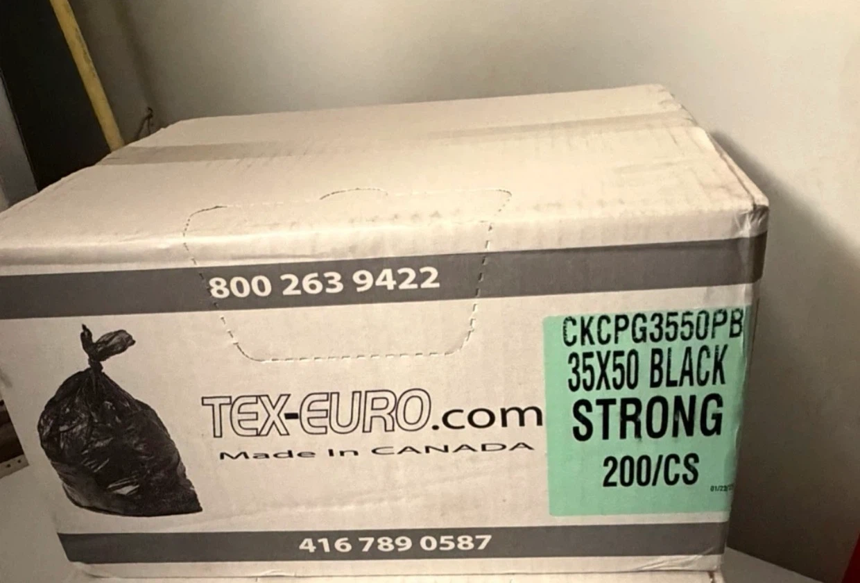 TEX-EURO.com 35x50 Black Strong Garbage Bags - 200 Count