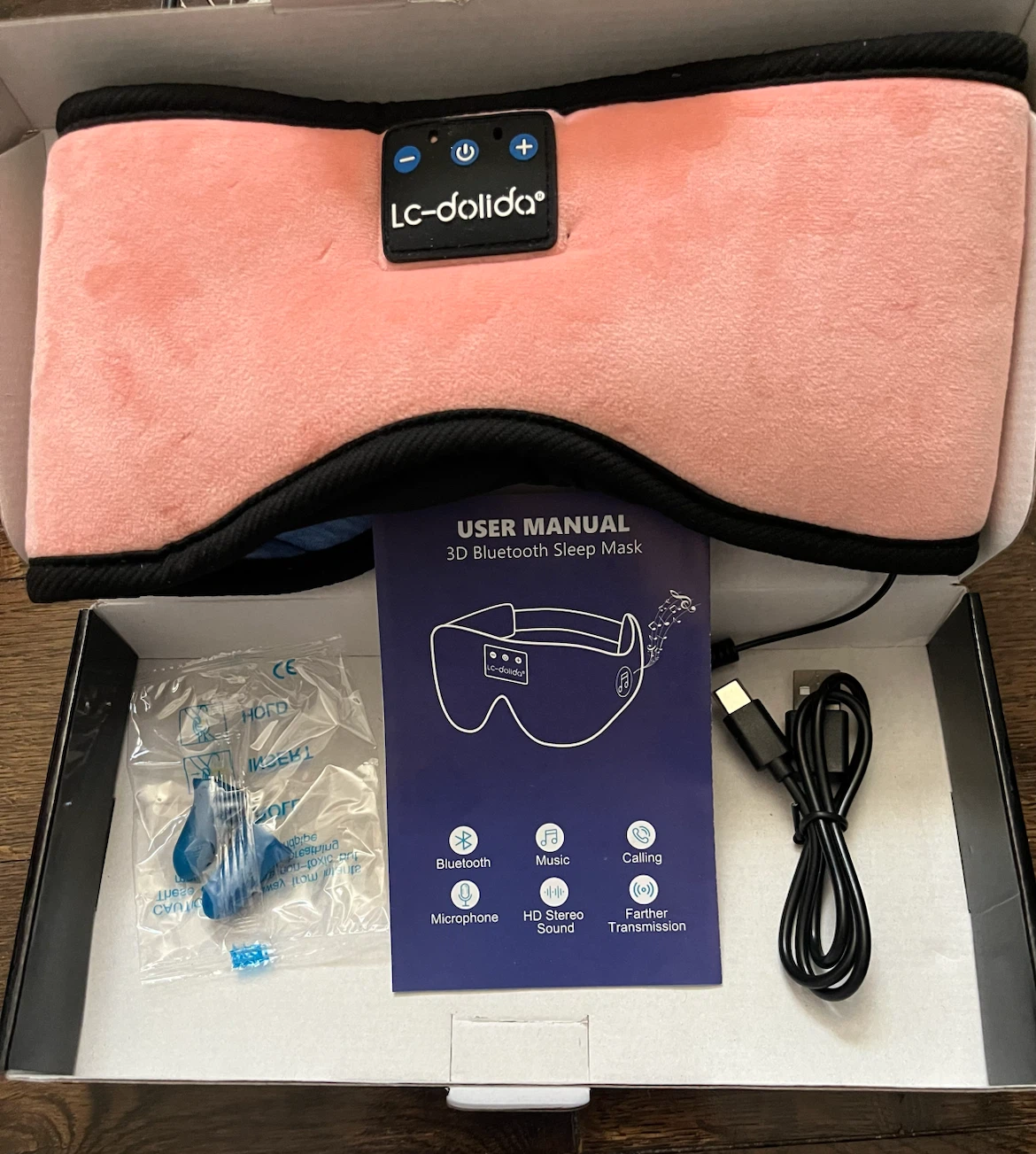 LC-dolida Sleep Headphones Bluetooth Eye Mask - photo 3