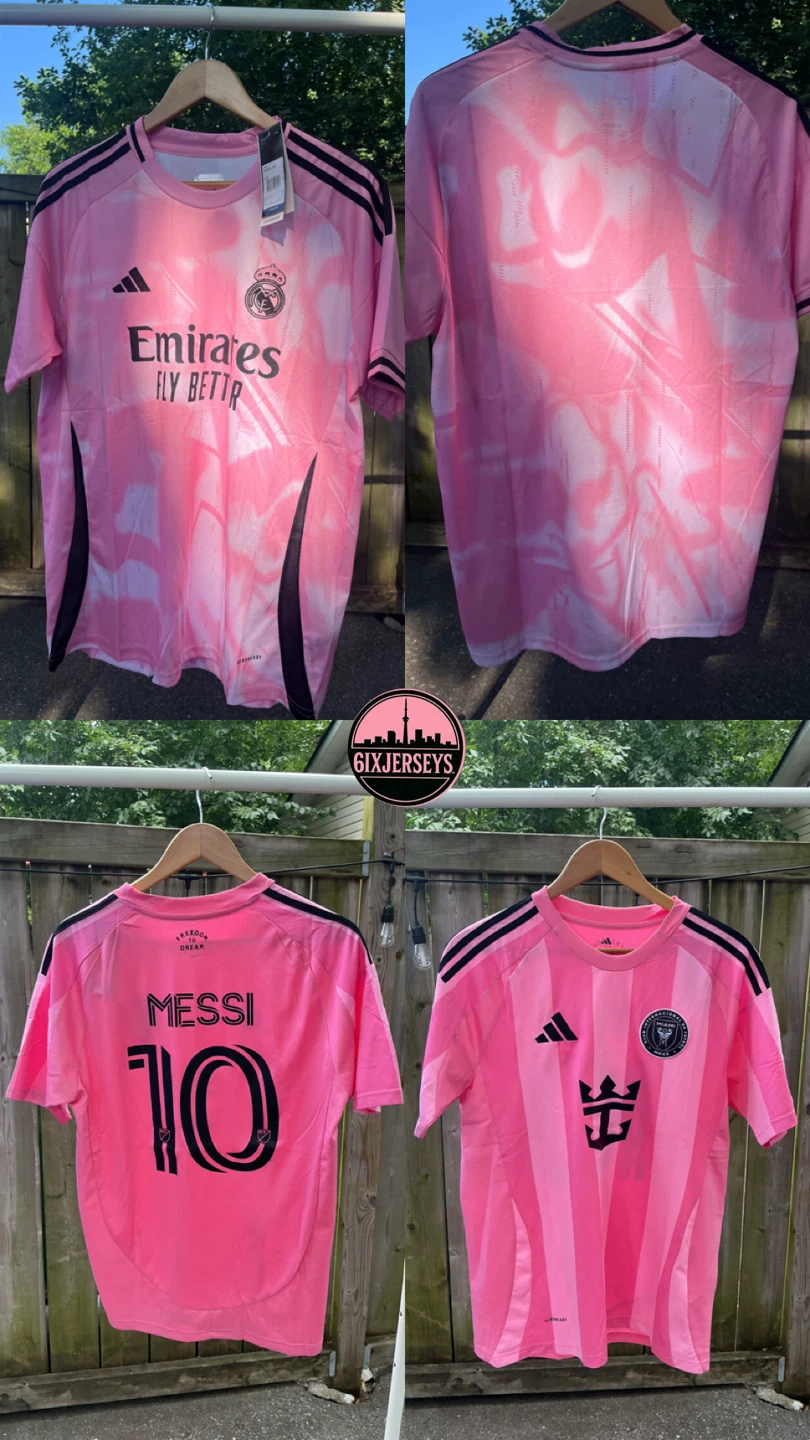 Adidas Real Madrid & Inter Miami Pink Jerseys