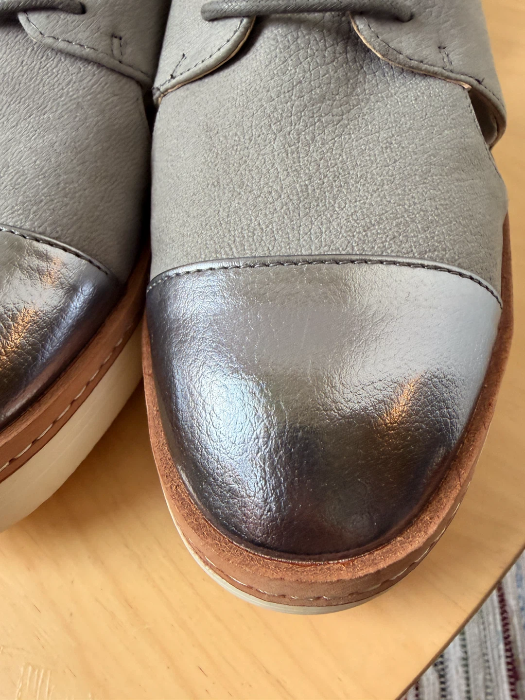 Steve Madden Womans Gray Pippar Cutout Oxfords size 8.5 - photo 3