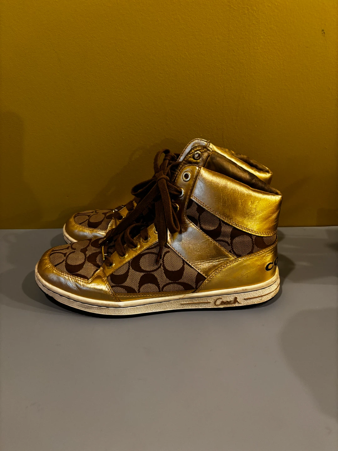 Coach High Top Sneakers - Gold Signature - photo 2