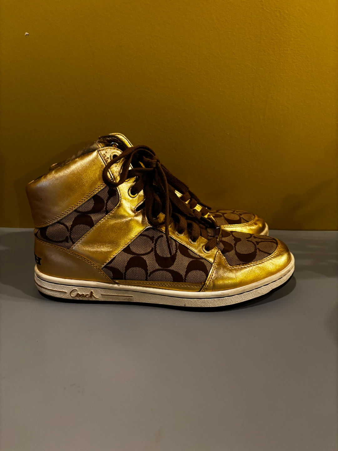 Coach High Top Sneakers - Gold Signature - photo 4