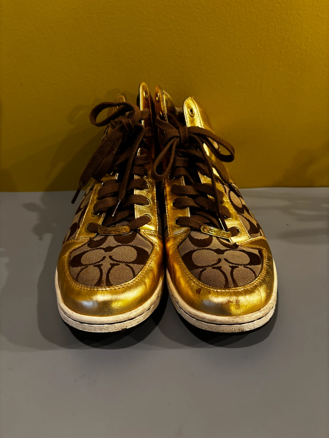 Coach High Top Sneakers - Gold Signature - photo 5