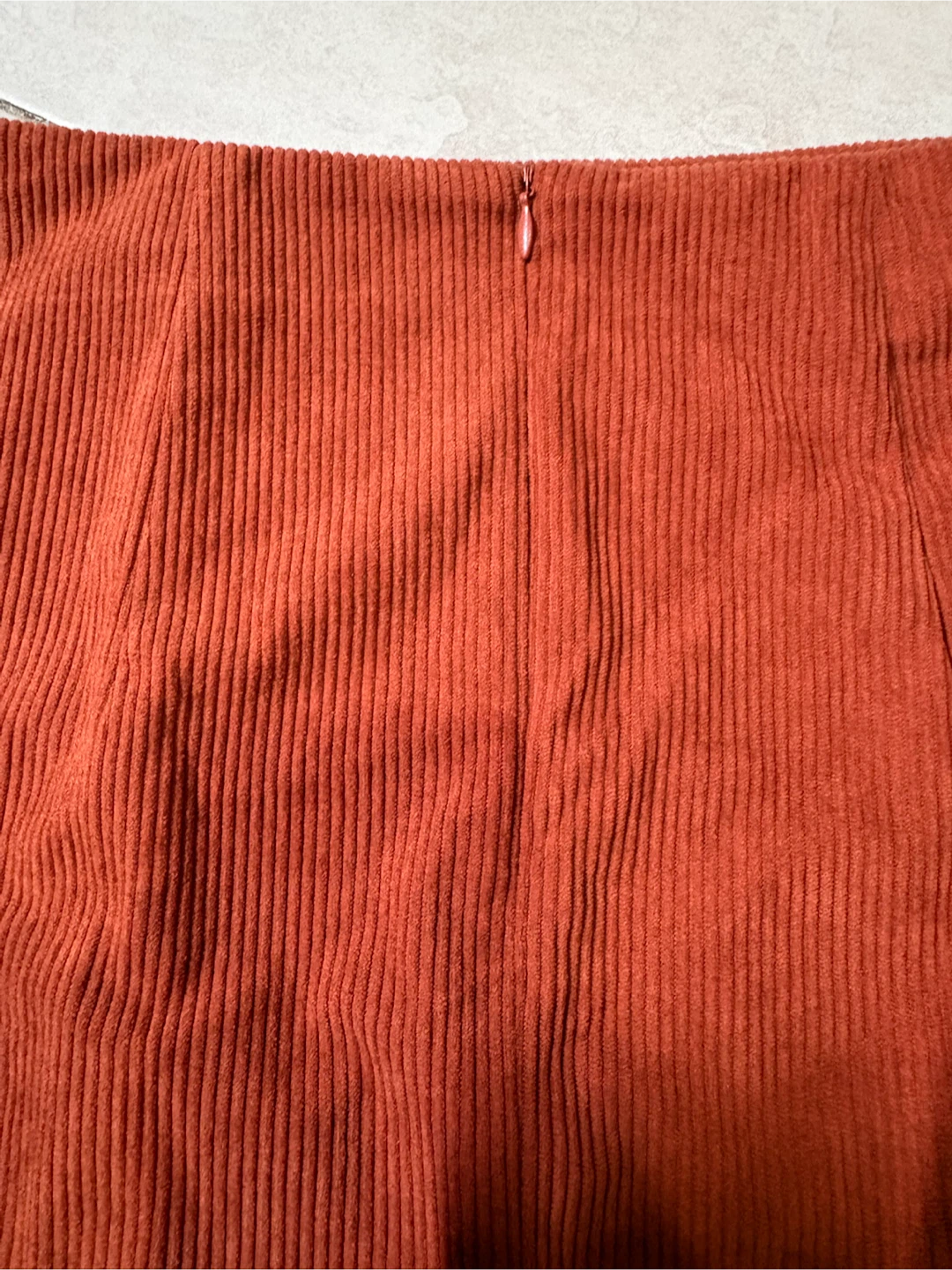 Rust Corduroy Button Front A-Line Skirt - photo 3
