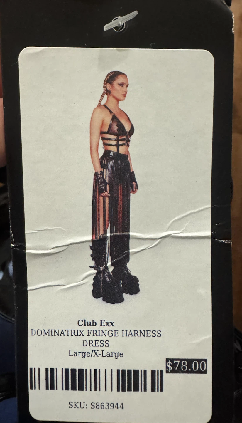 Club Exx Dominatrix Fringe Harness Dress