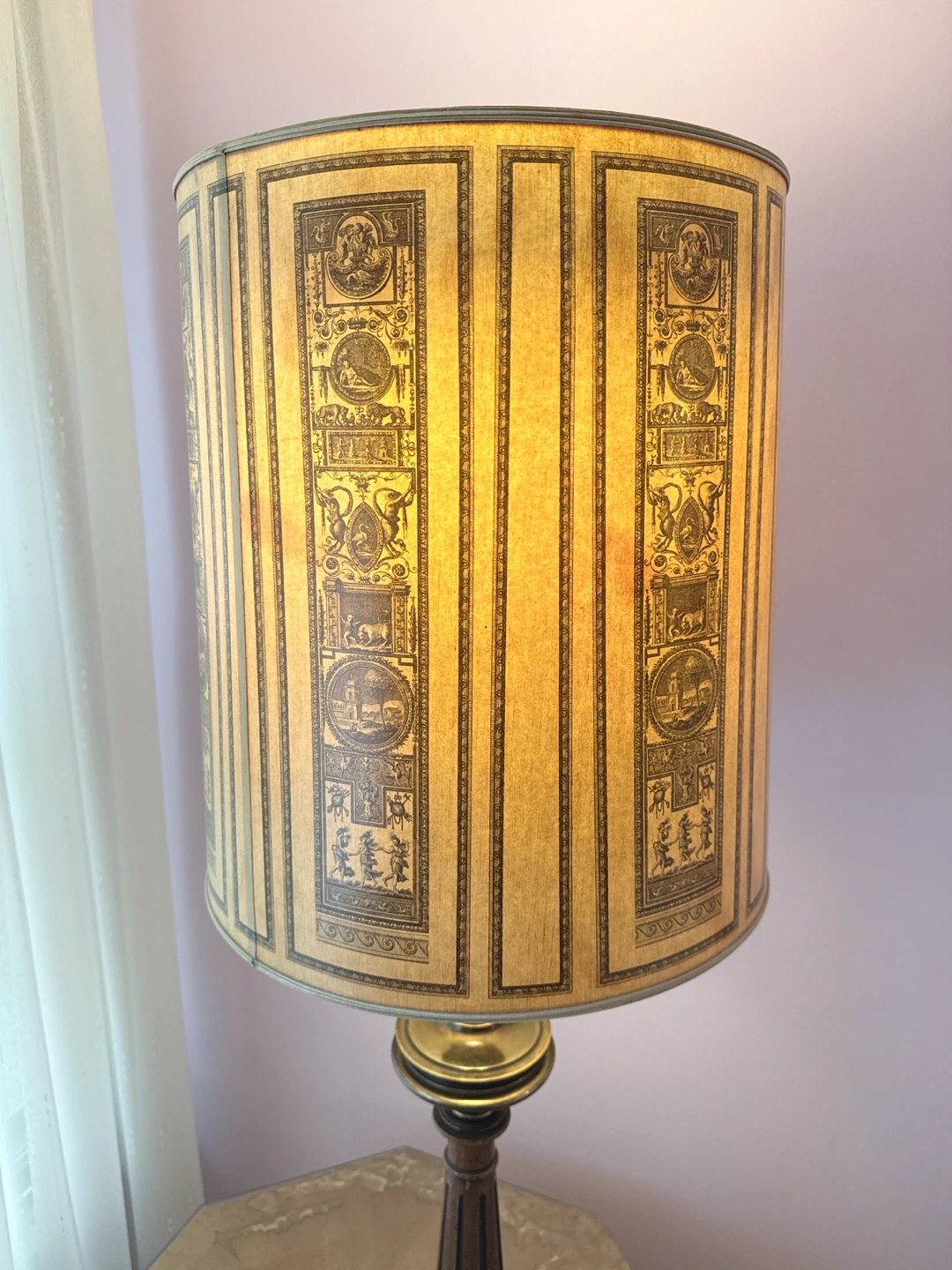 Vintage Table Lamp with Decorative Shade