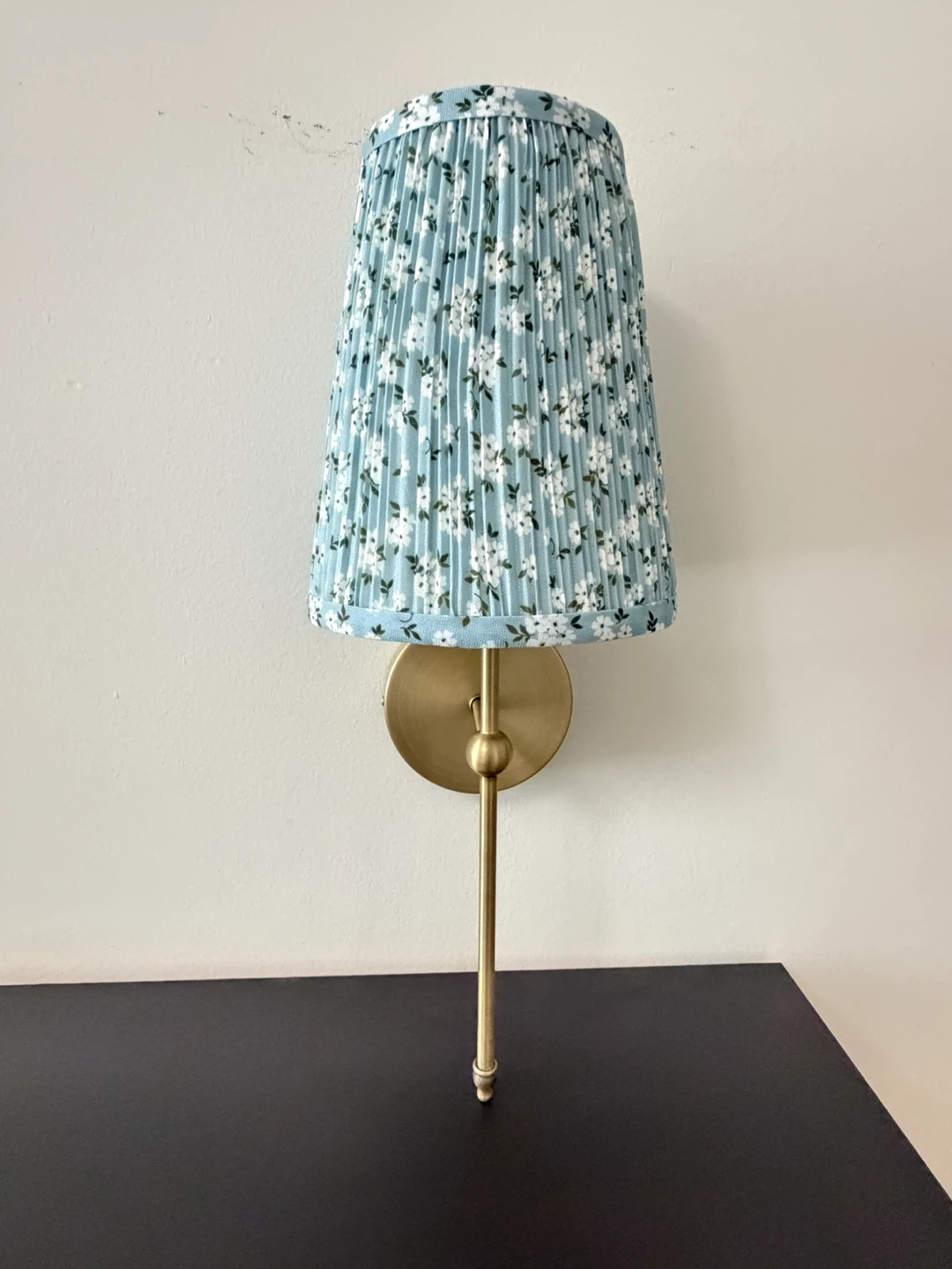 Blue Floral Pleated Sconce Lamp Shade