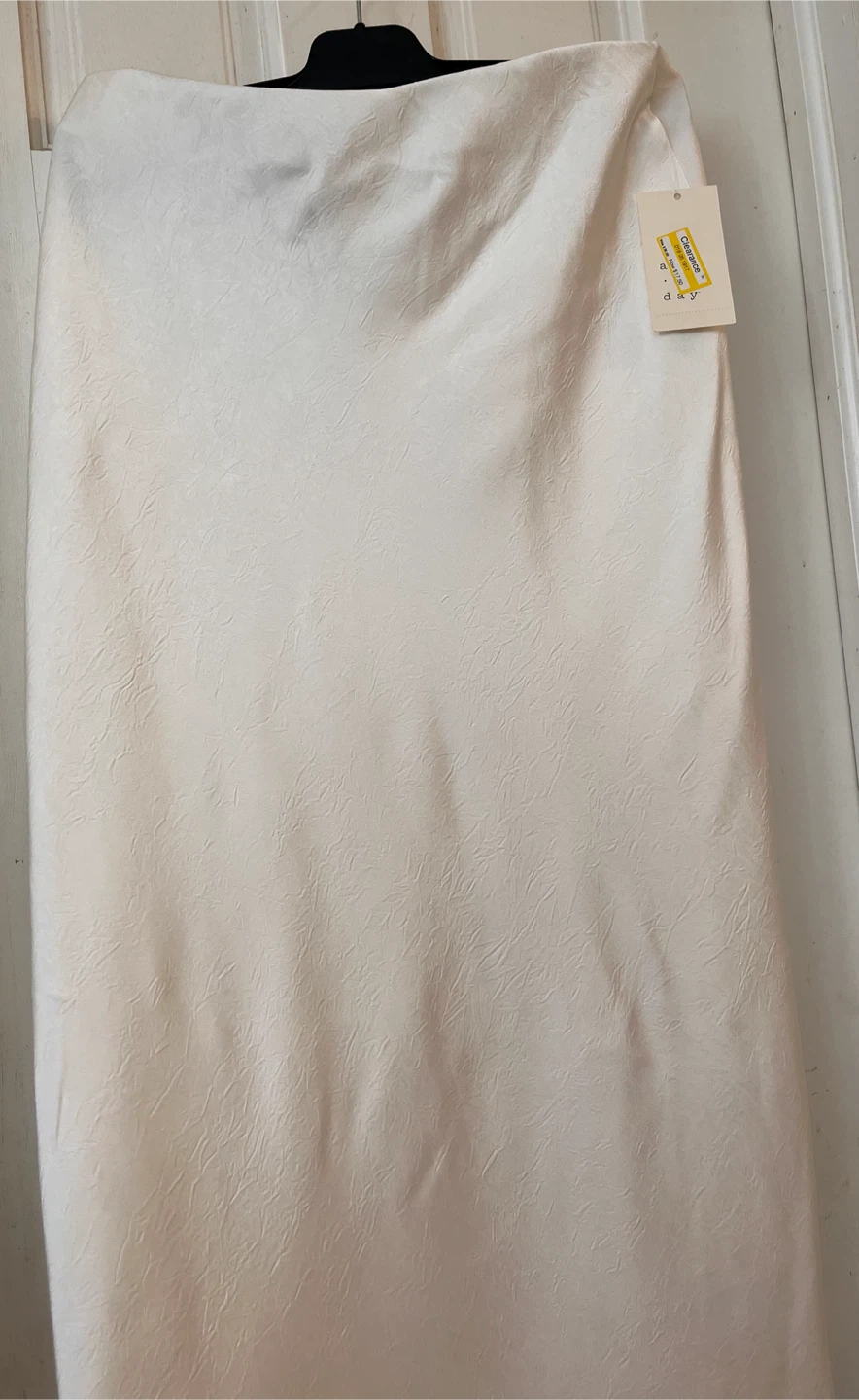 A New Day White Satin Midi Skirt - photo 2