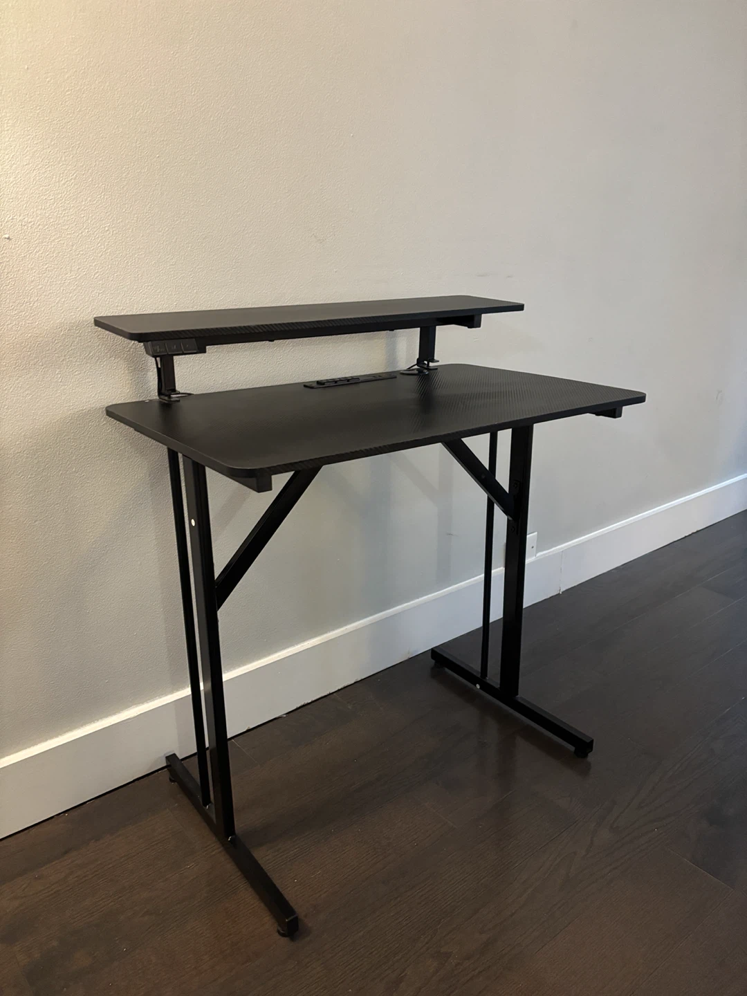 32inch Black Desk with Riser Shelf - photo 3