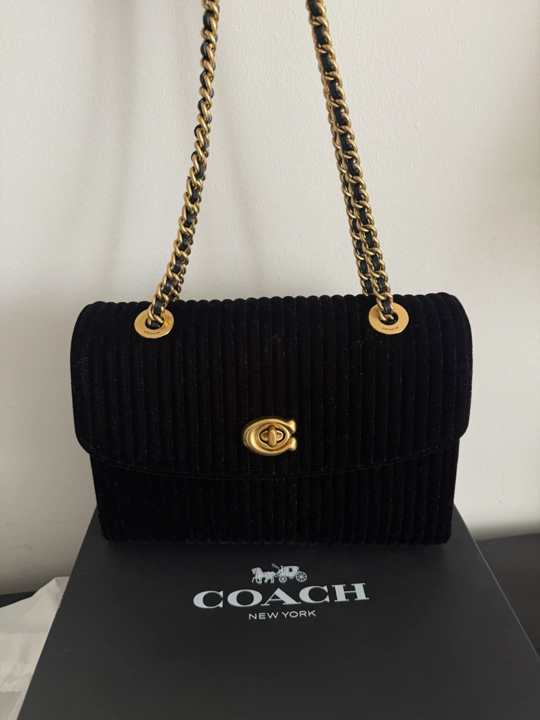 Coach Parker Black Velvet Shoulder Bag - photo 2