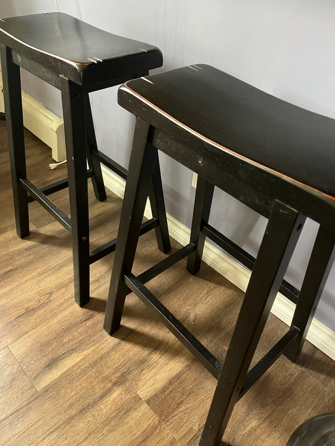 2x Black Bar Stools