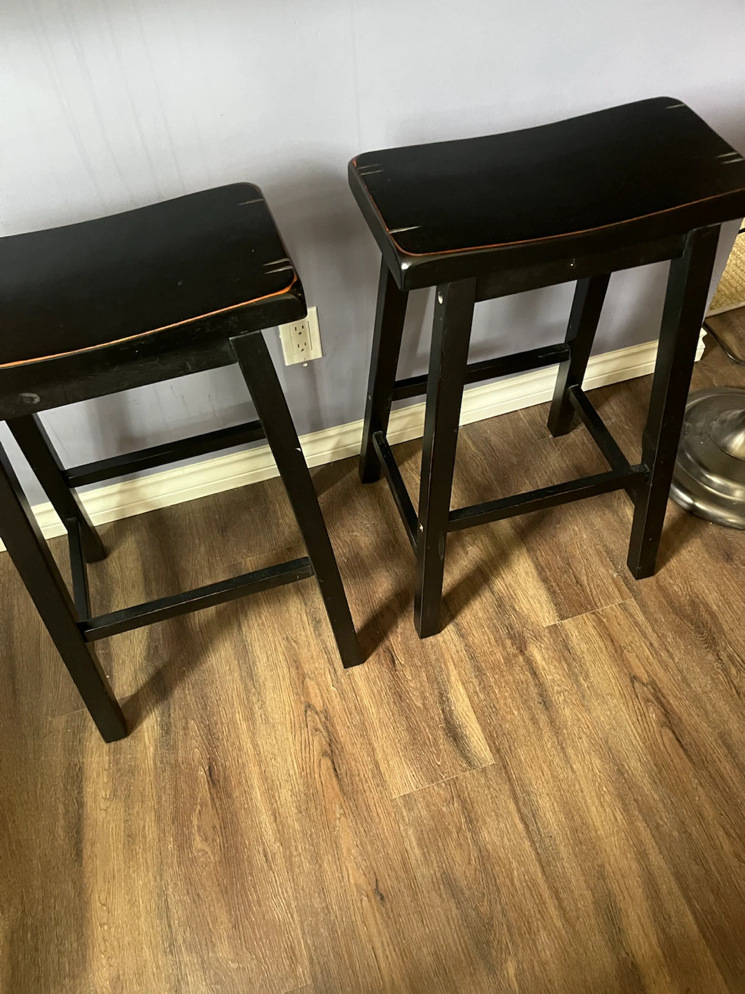 2x Black Bar Stools - photo 2