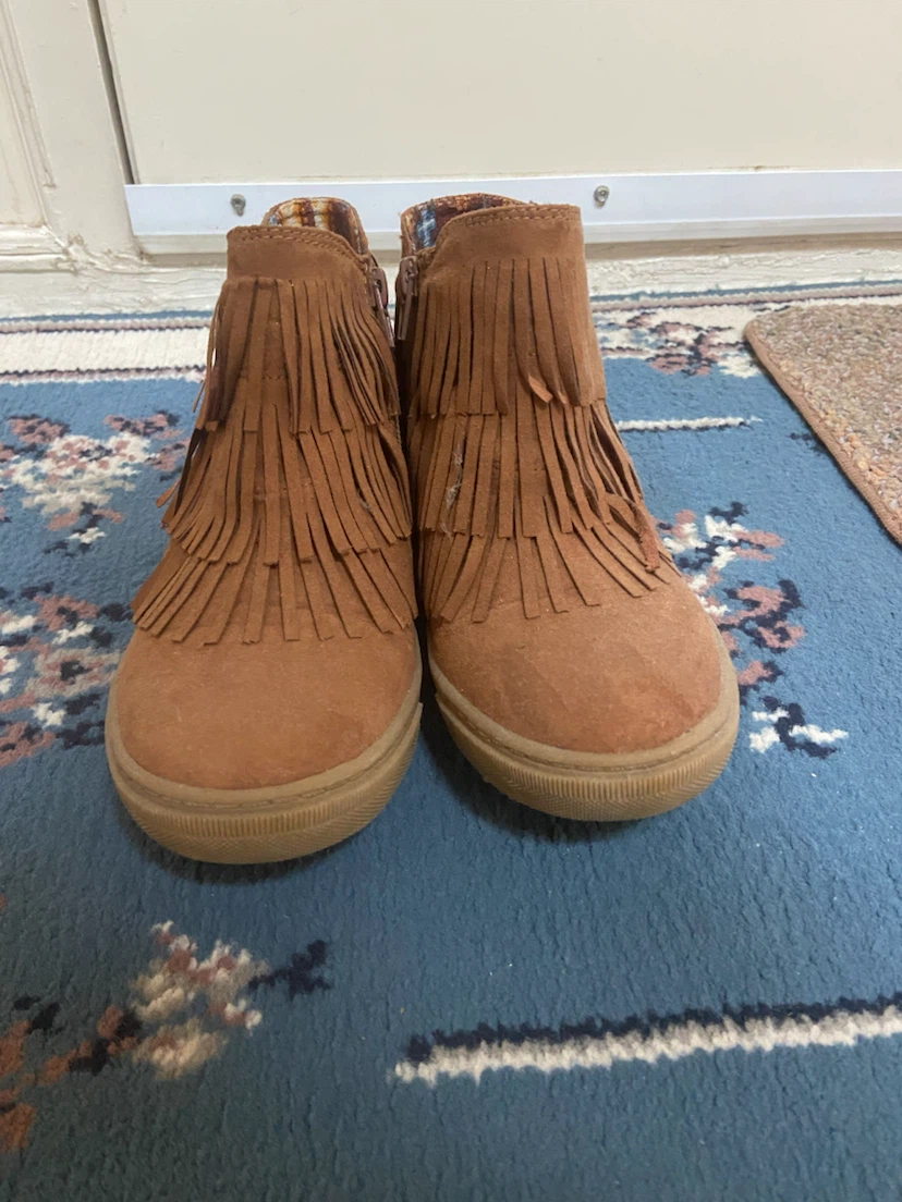 Brown Fringed Ankle Boots Womens 4 - photo 2