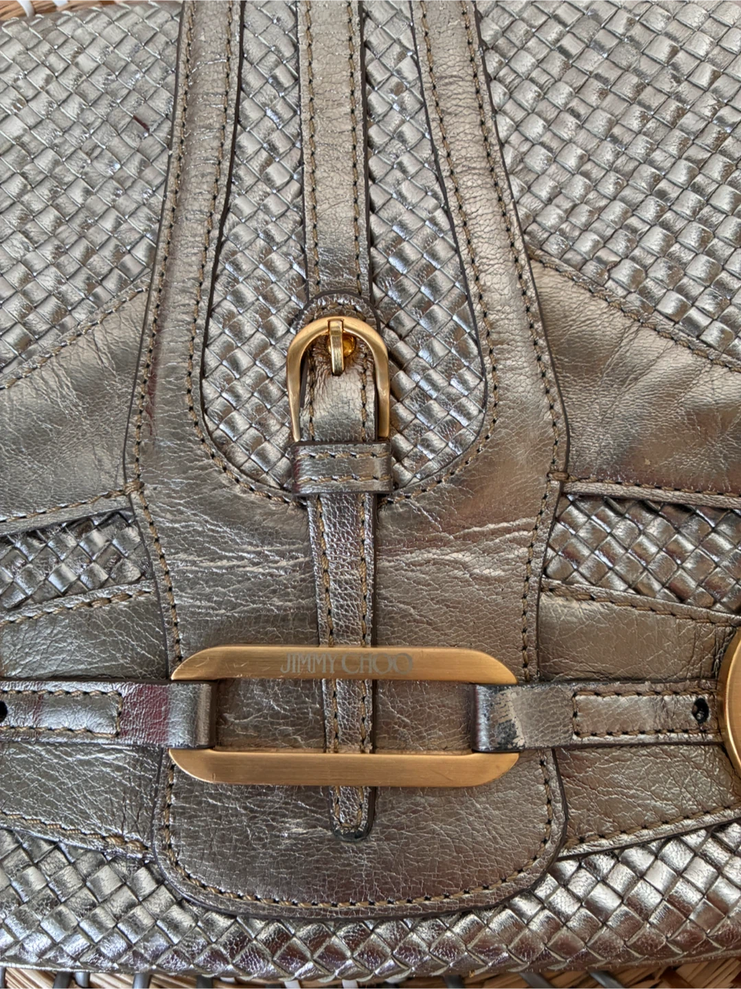 Authentic jimmy choo silver wooven - photo 3