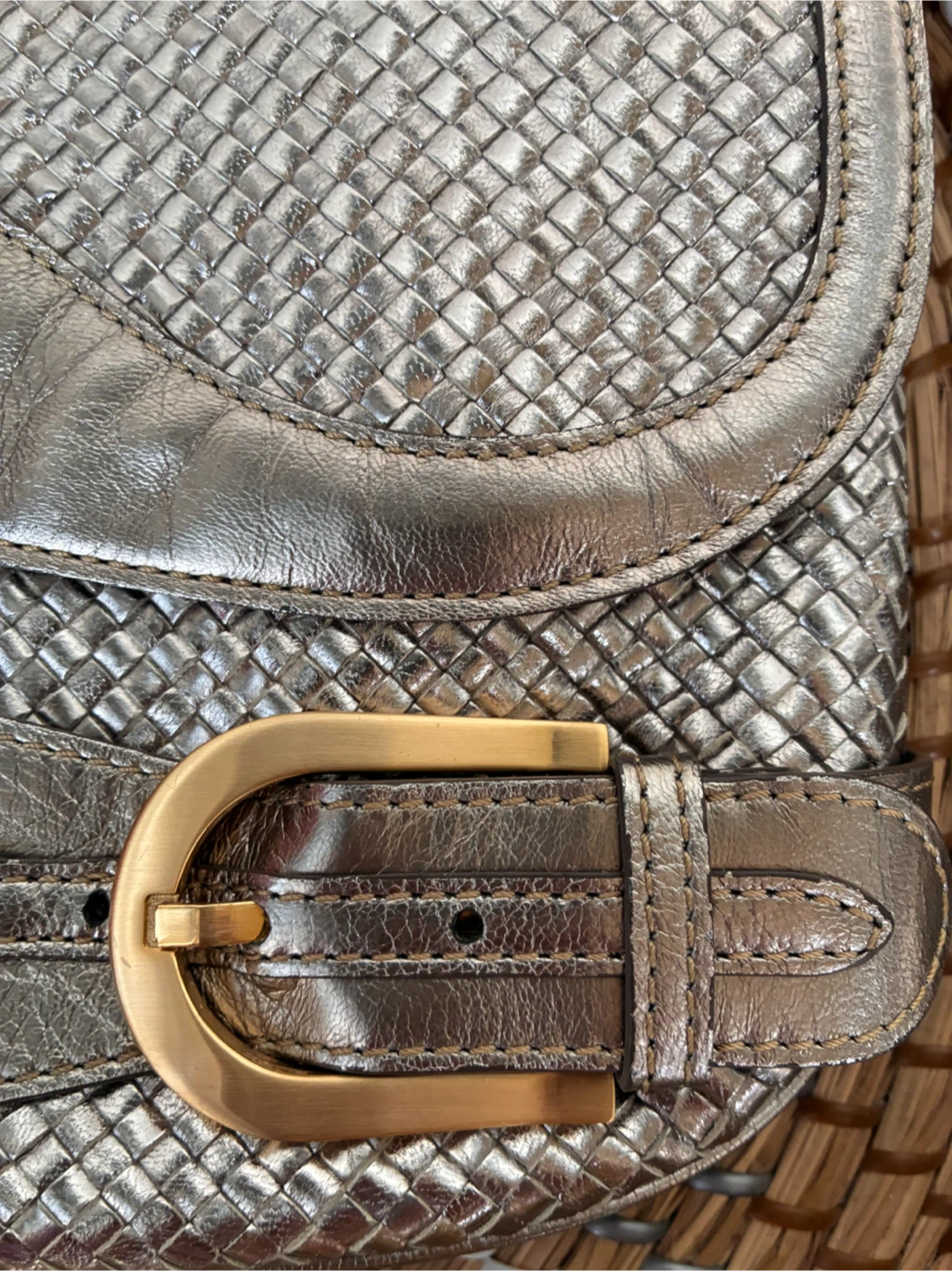 Authentic jimmy choo silver wooven - photo 4