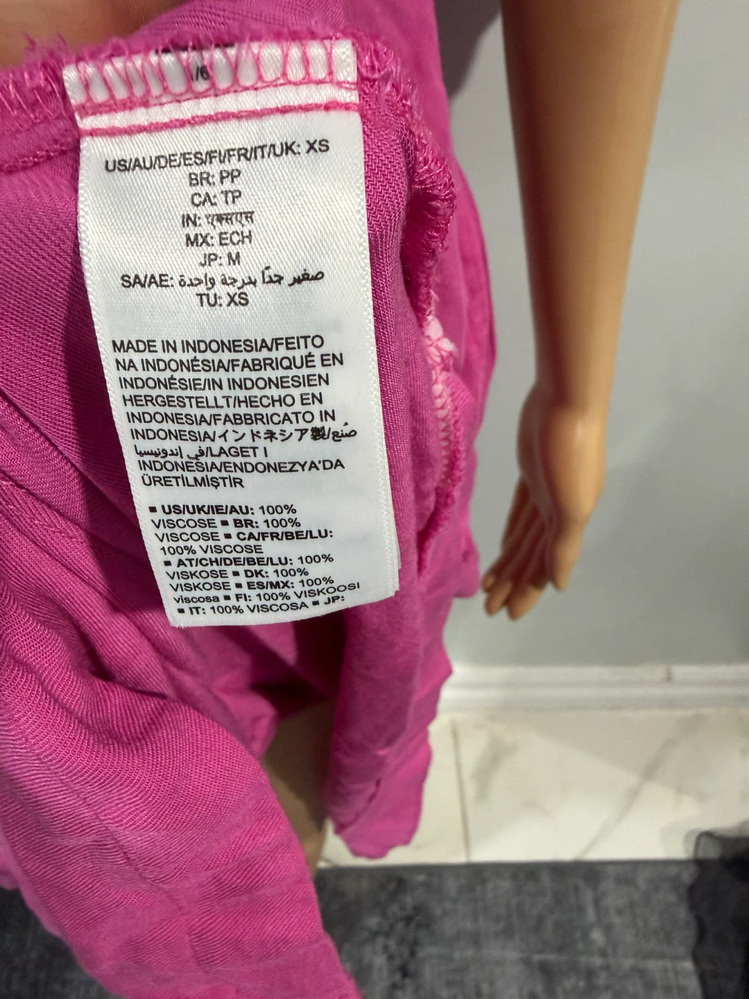 Amazon Essentials Pink V-Neck Drawstring Waist Dress XS - photo 3