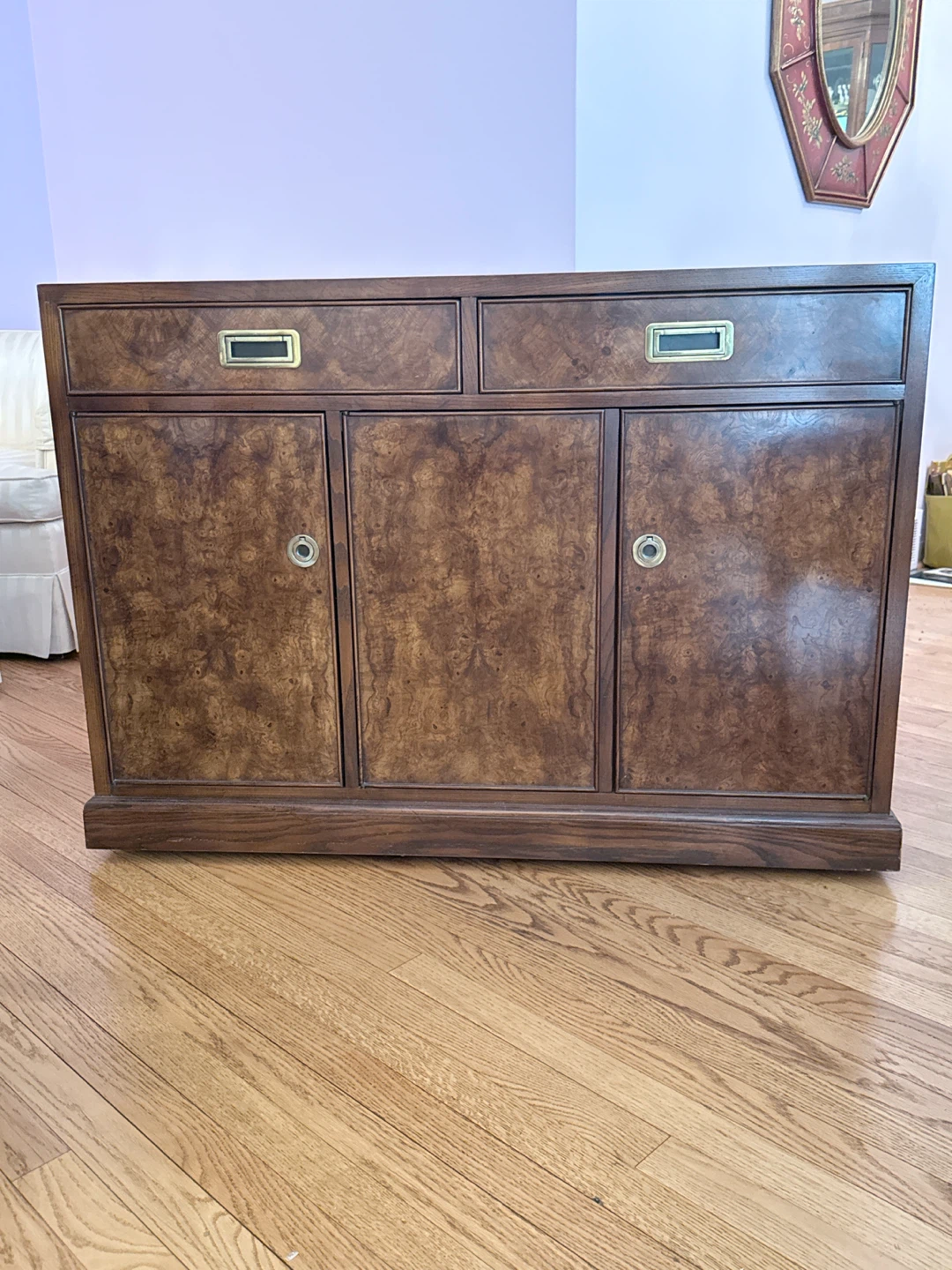 Vintage Wooden Bar Cabinet with Pull-Out Top