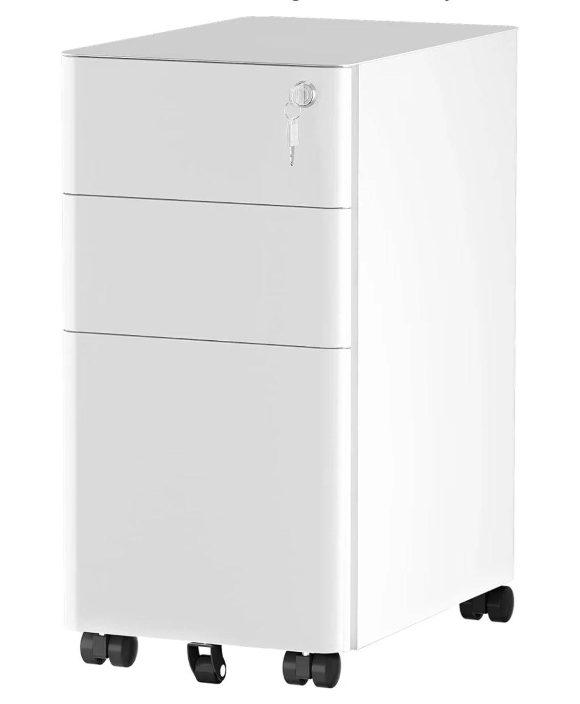 3-Drawer Metal Filing Cabinet with Keys