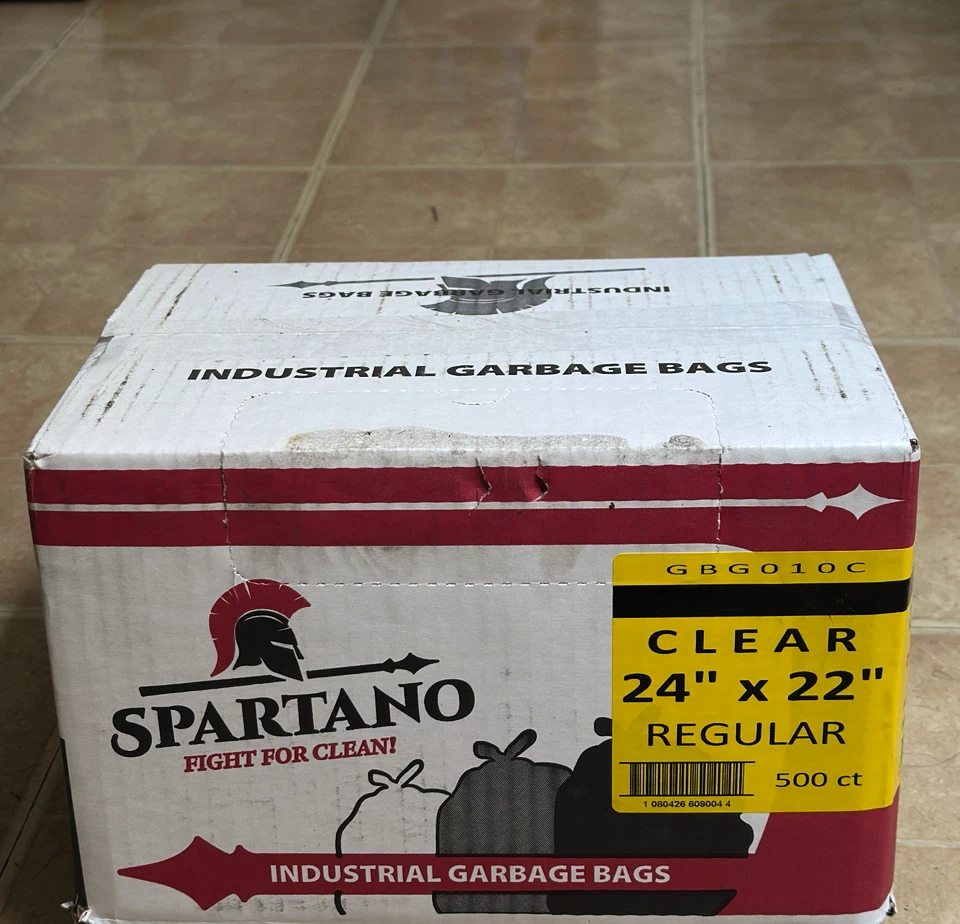 Spartano Clear Industrial Garbage Bags 24" x 22" - 500 ct