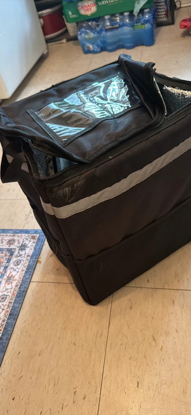 Black Insulated Delivery Backpack