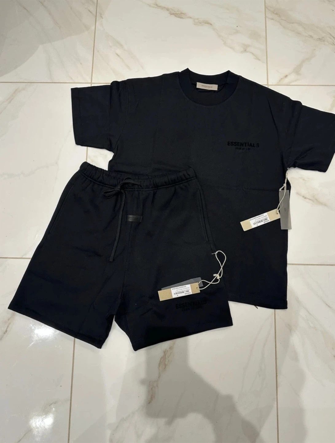 Fear of God Essentials Black T-Shirt and Shorts Set