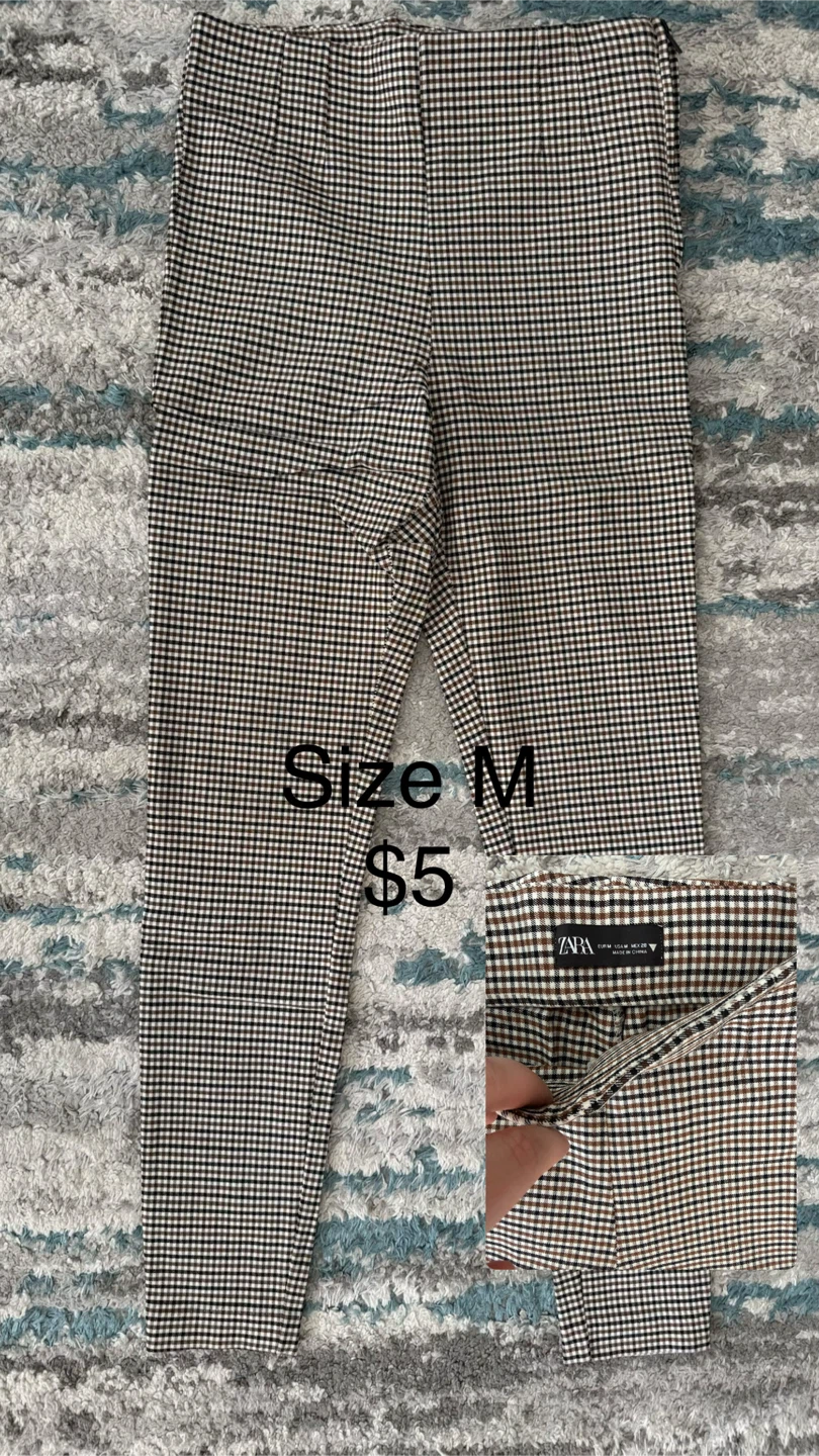 ZARA Checked Pants Size M