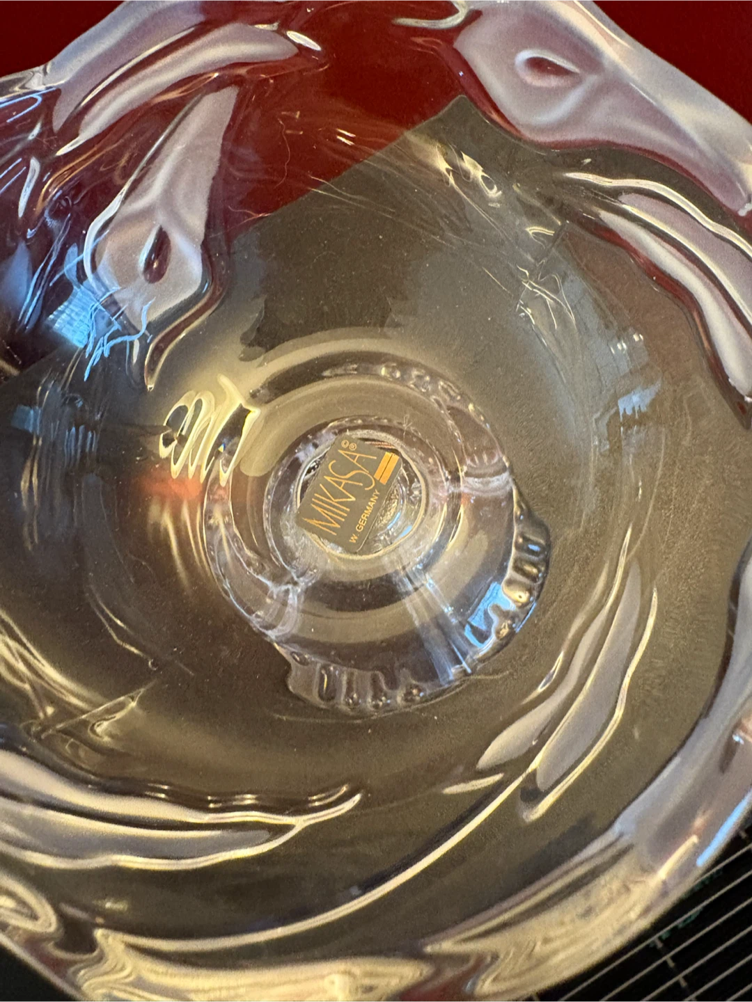 Mikasa Crystal Compote Bowl - Frosted Leaf Motif - photo 2