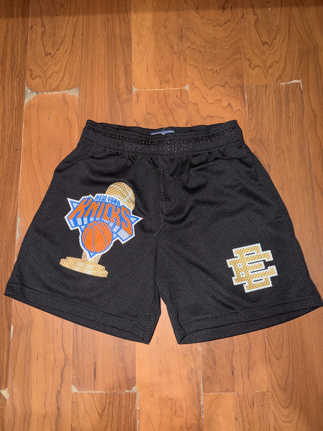 Eric Emanuel black Ny Knicks championship shorts
