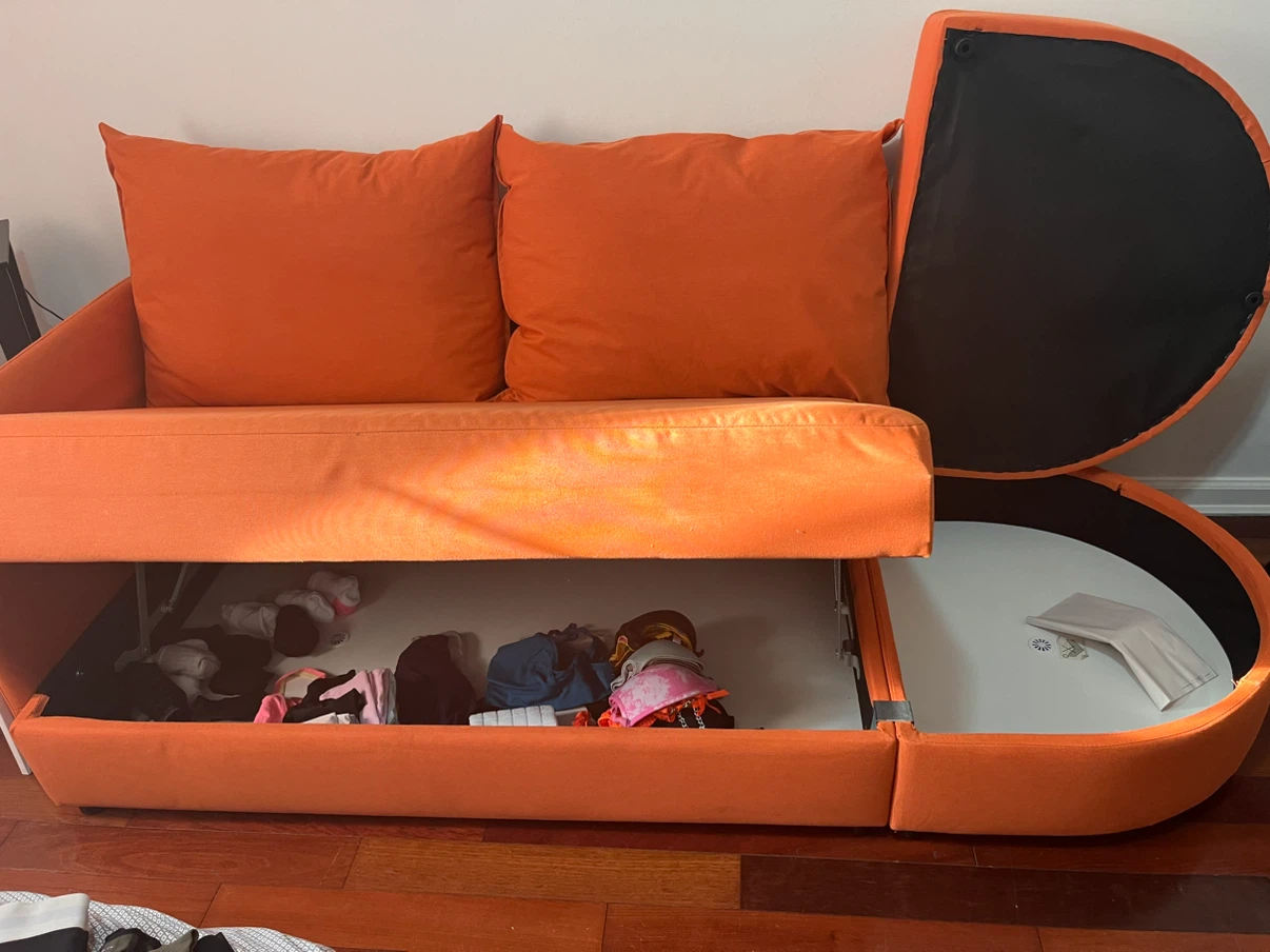 Orange Storage Sofa Daybed