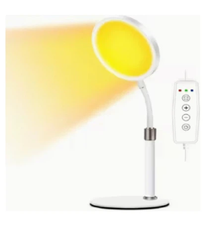 White tabletop light therapy Lamp with Remote