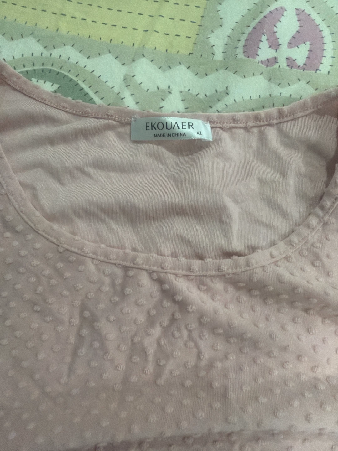 EKOUAER Pink Ruched T-Shirt - XL