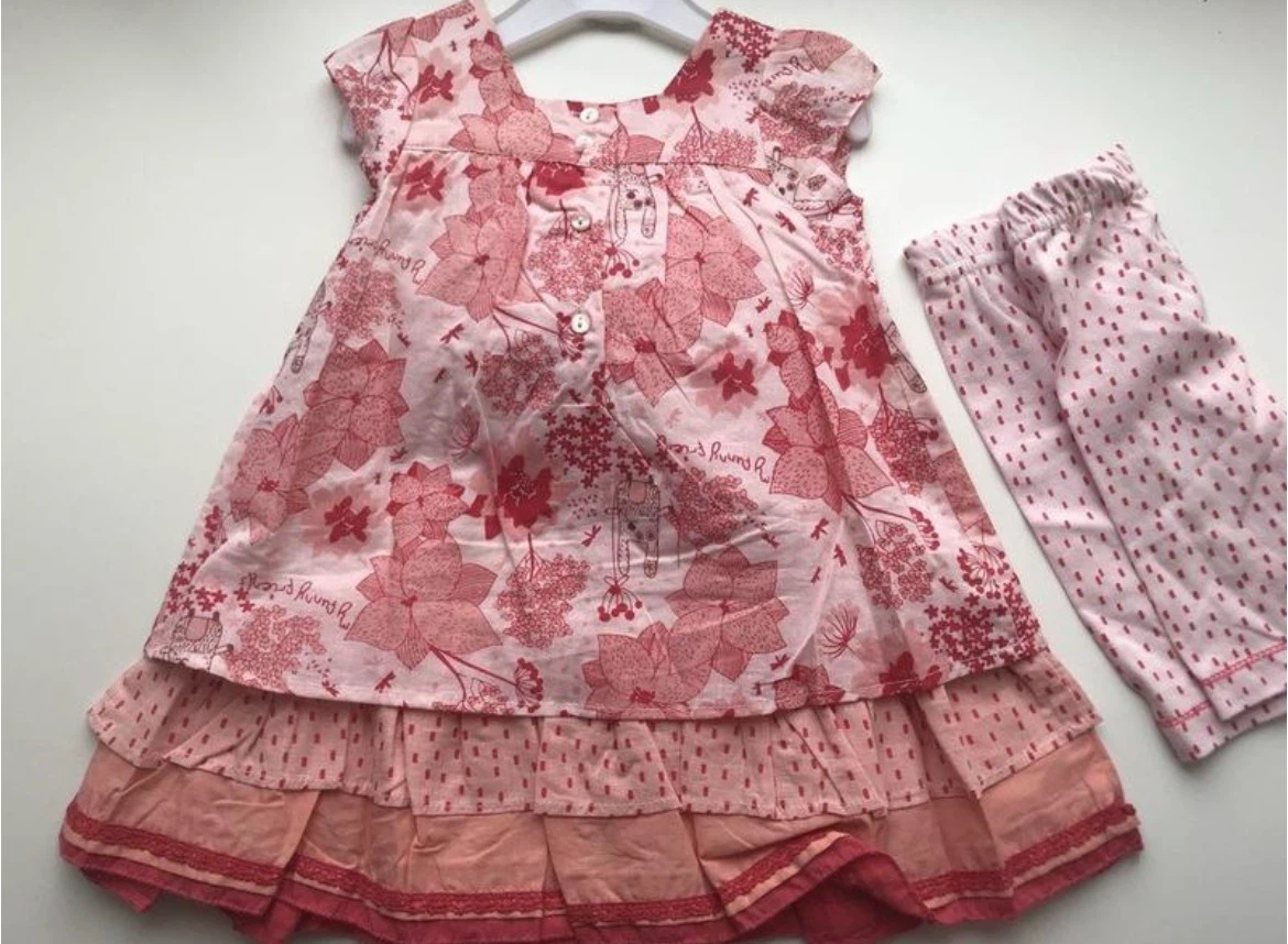NEW Girls 3-Piece Dress Set – 100% Cotton 03-6M - photo 2