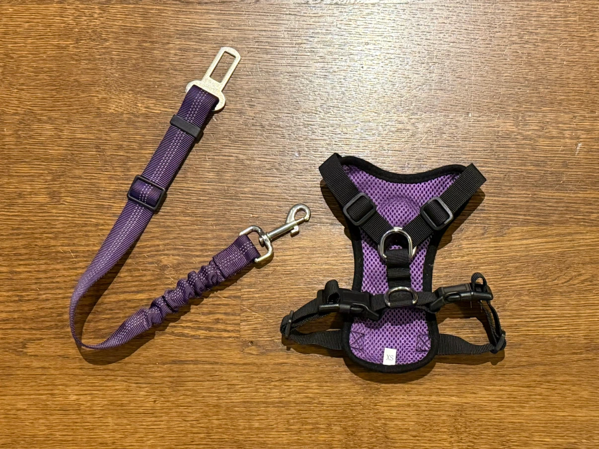Purple Dog Harness and Seatbelt Set - photo 2