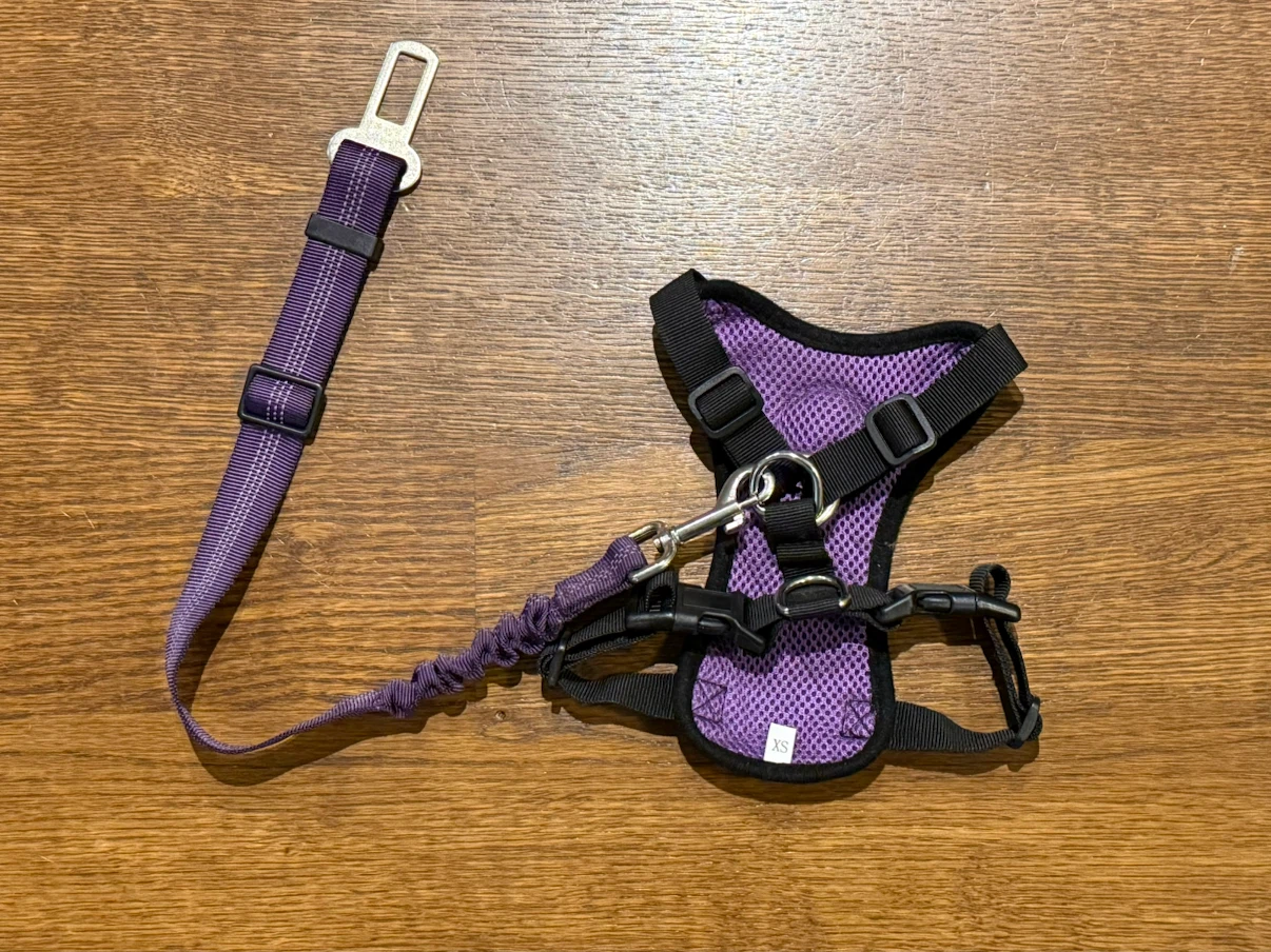Purple Dog Harness and Seatbelt Set - photo 3