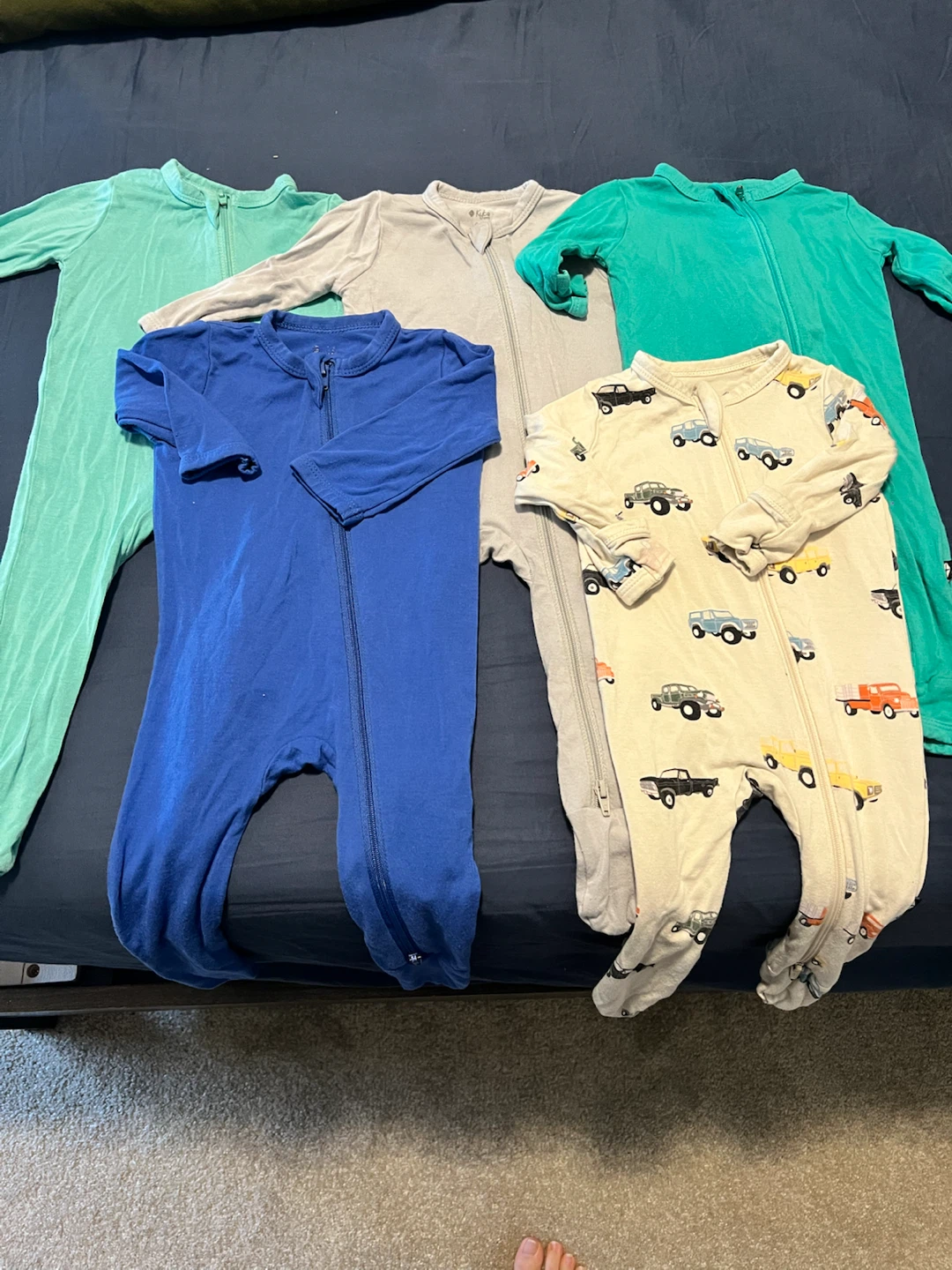 Bundle of 5 Kyte Baby Footed Sleepers