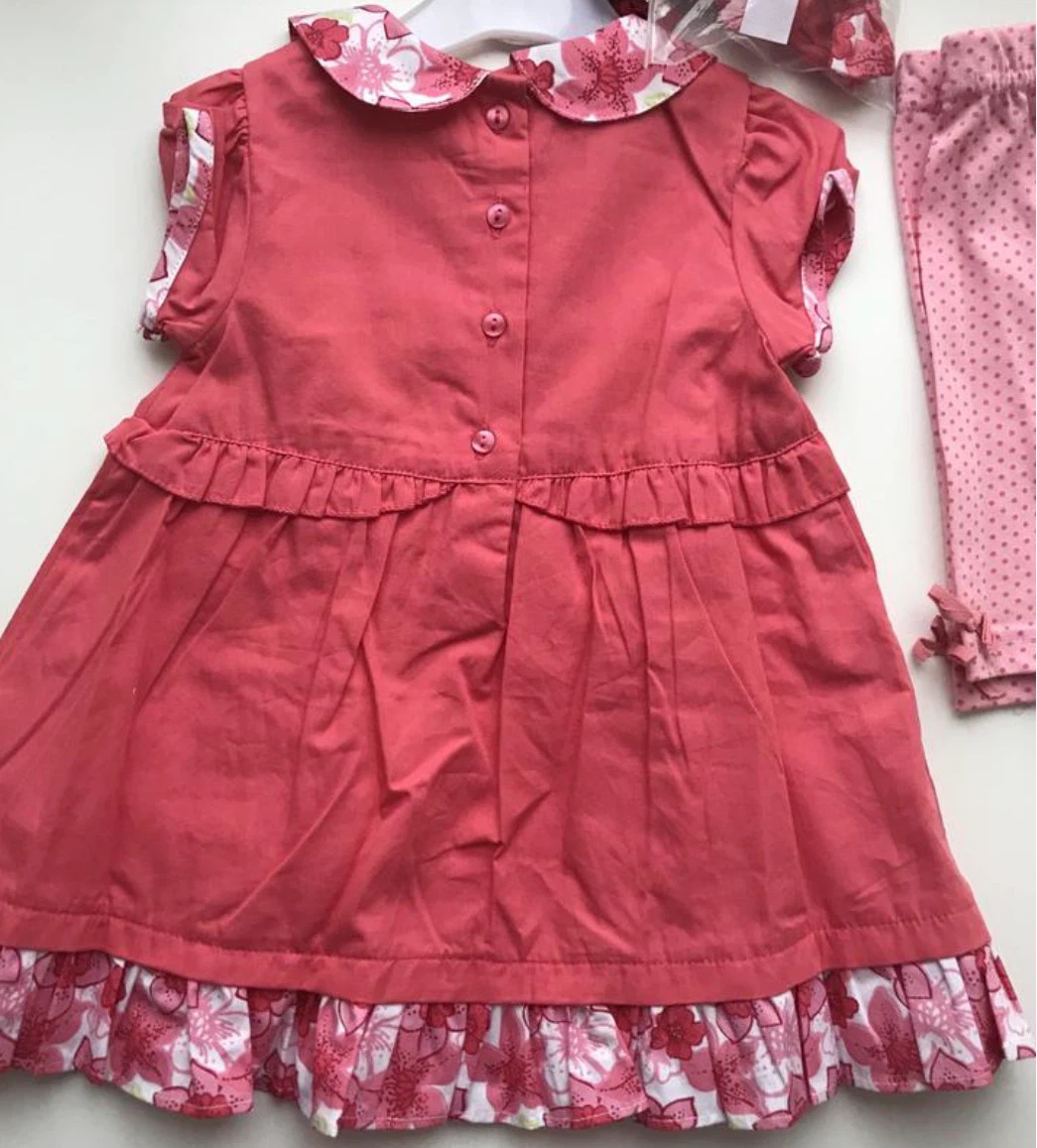 NEW Girls 3-Piece Dress Set – 100% Cotton – 3-6M - photo 2