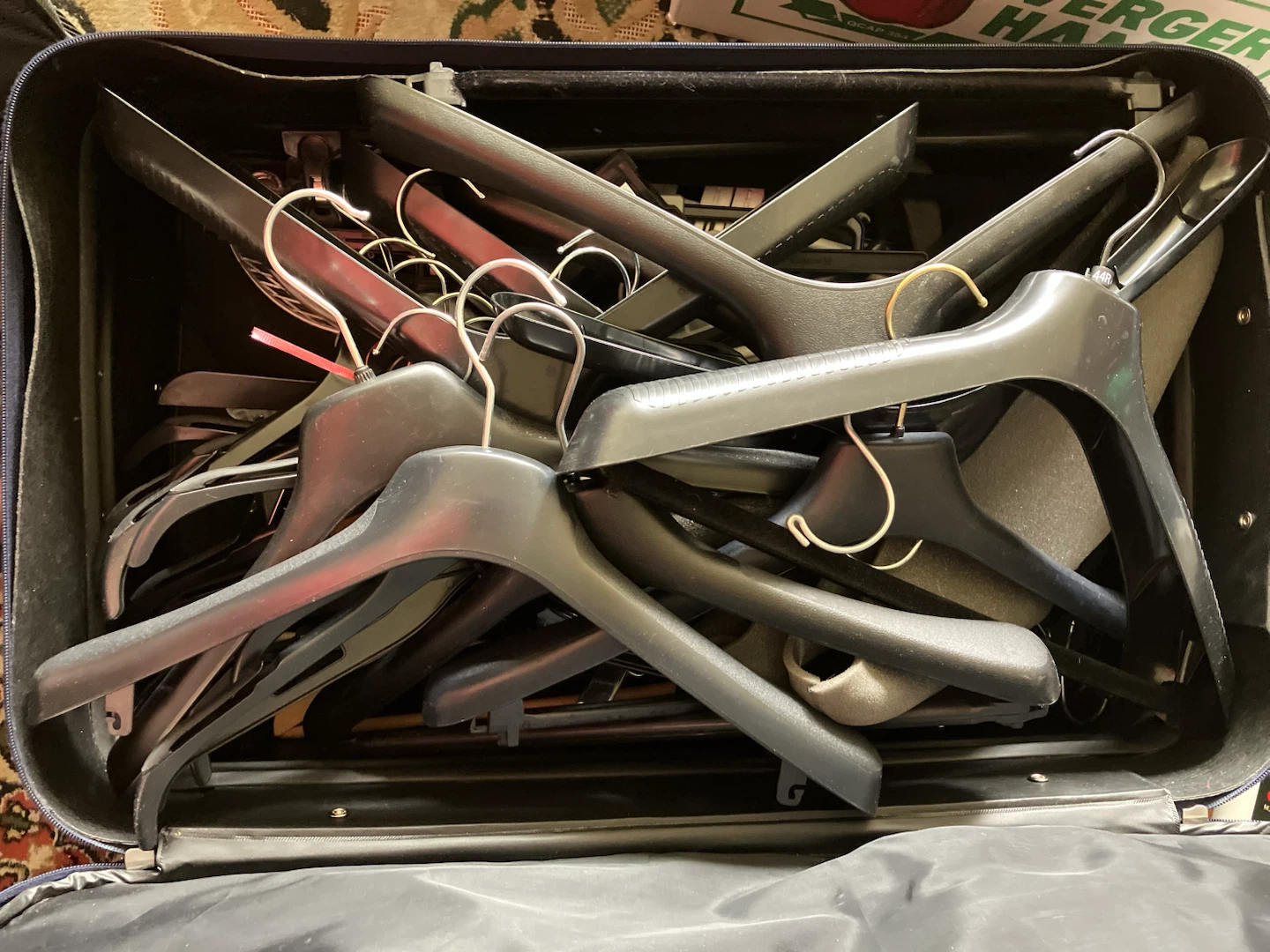 Assorted Black Plastic Hangers
